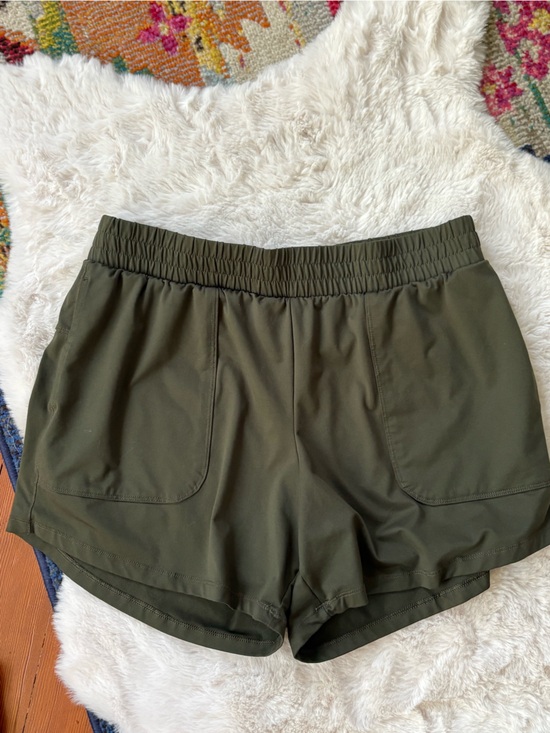 all in motion Pants - All in Motion Olive Green Elastic-Waist Athletic Shorts